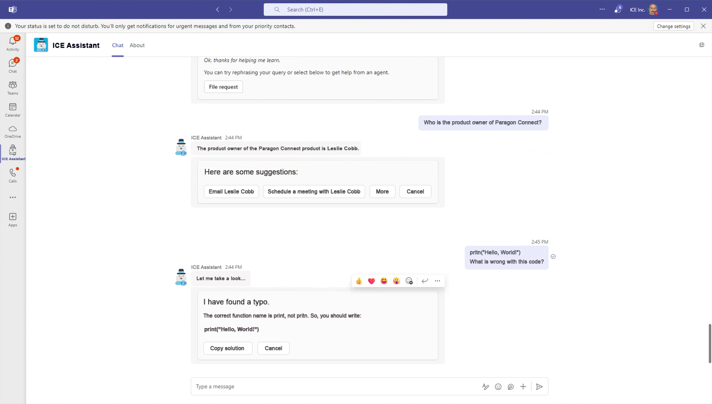 Redesigned ICE Assistant
