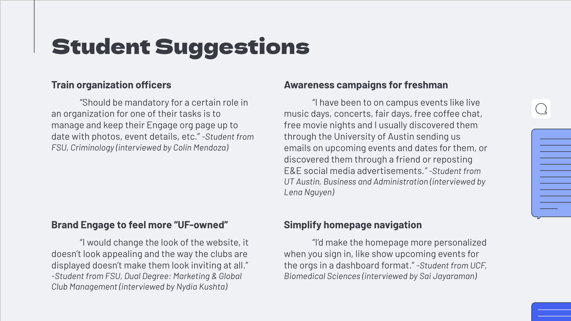 Final recommendations
